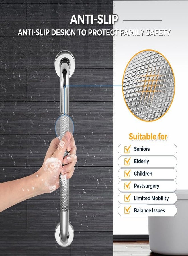 Ravinte Hardware Grab Bars for Shower, 2 Pack 36-Inch Anti Slip Shower Handles for Elderly, Safety Shower Grab Bar, Stainless Steel Handicap Grab Bars for Bathroom (Polished Nickel 1" Diameter) - Image 3